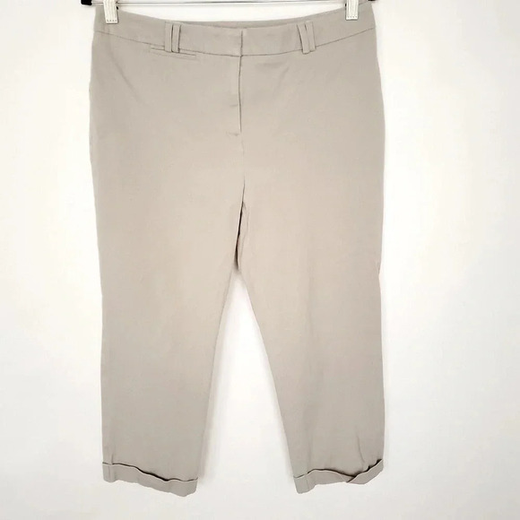Chico's Pants - Chicos Womens Pants Size 1 (Medium) Beige Tan Straight Leg Capri Solid Cropped